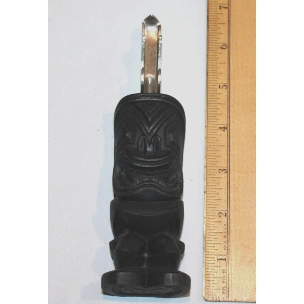 vintage Coco Joe black lava Tiki bottle opener Made in Hawaii #298